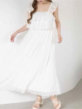 Japanese white tiered dress